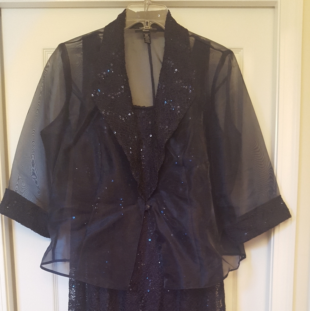 R&M Richards Navy Blue two-piece Dress 18w